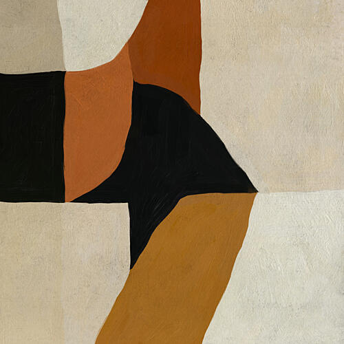 Warm Abstract Forms Geometric Print