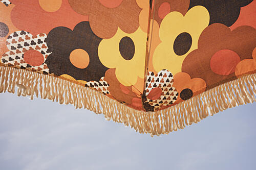 Retro Floral Umbrella Art Print