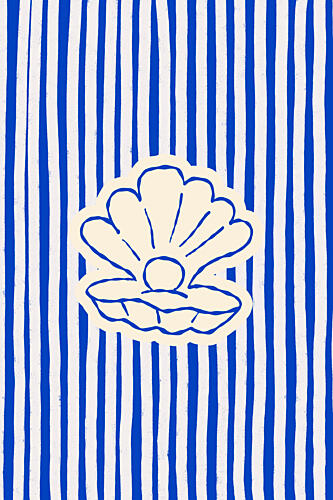 Blue Striped Oyster Pearl Art Print