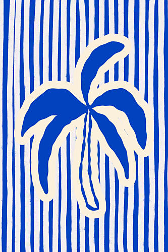 Blue Banana Stripes Art Print by Treechild