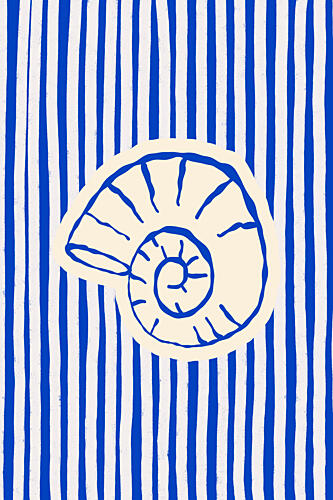 Blue Striped Nautilus Art Print by Treechild
