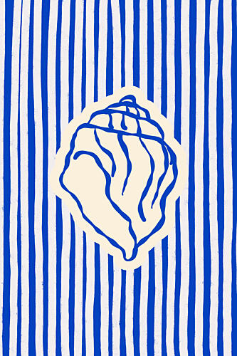 Coastal Seashell Stripes Art Print by Treechild