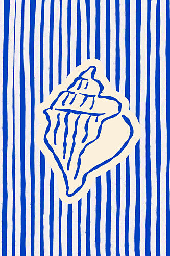 Nautical Striped Shell Art Print