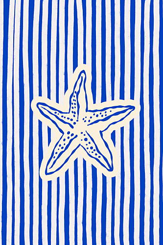 Blue Striped Starfish Art Print by Treechild