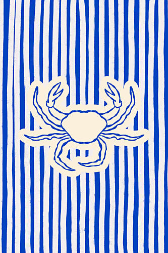 Nautical Blue Crab Art Print