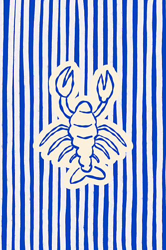 Blue Striped Lobster Art Print by Treechild