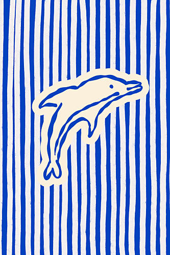 Leaping Dolphin Stripes Art Print by Treechild