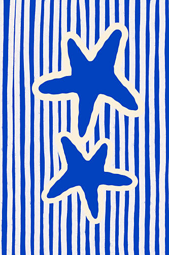 Whimsical Blue Starfish Art Print