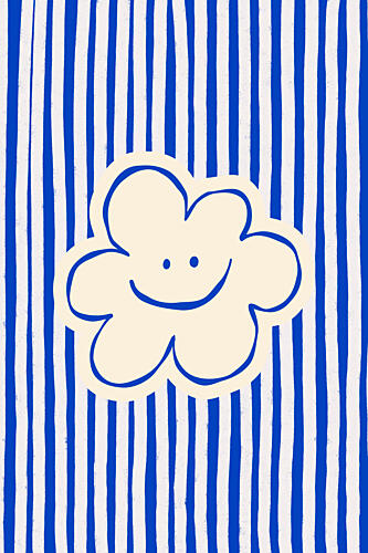 Happy Cloud Stripes Art Print by Treechild