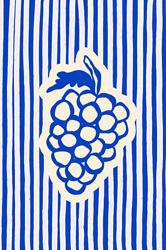 Bold Blue Grape Bunch Art Print by Treechild