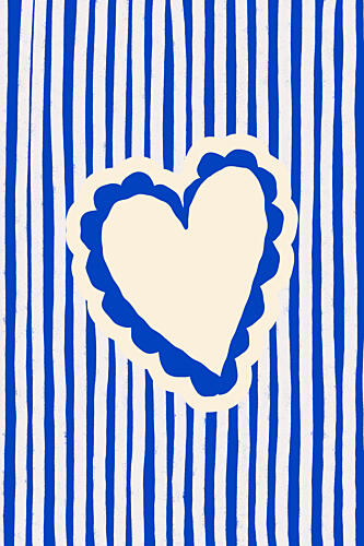 Charming Striped Heart Art Print by Treechild