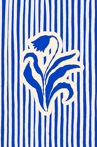 Modern Blue Botanical Moderne reproduction