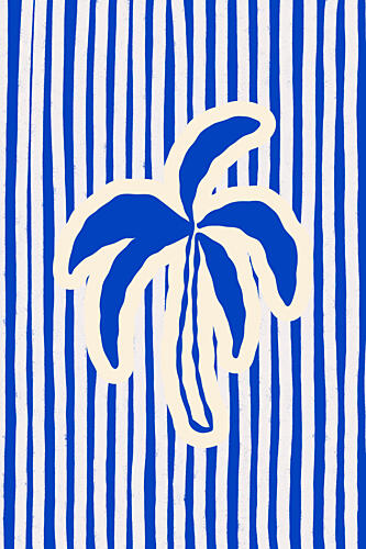 Blue Striped Banana Art Print by Treechild