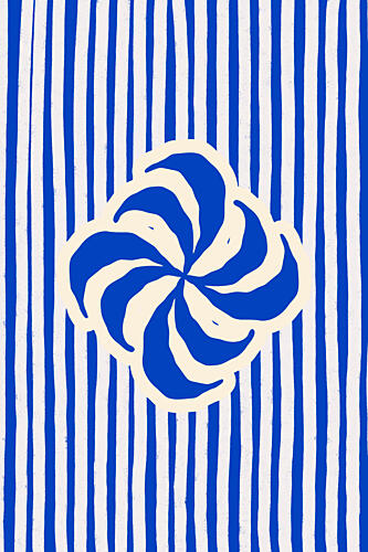 Swirling Blue Stripes Art Print