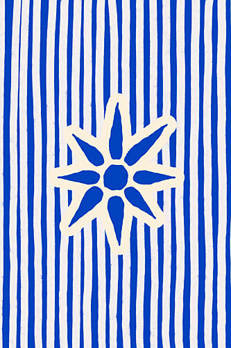 Blue Striped Star Art Print by Treechild
