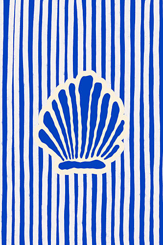 Coastal Shell Stripes Art Print by Treechild