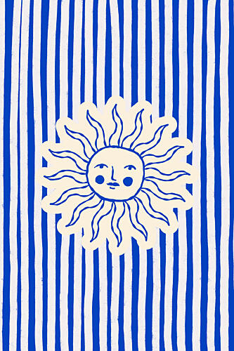 Happy Striped Sun Art Print by Treechild