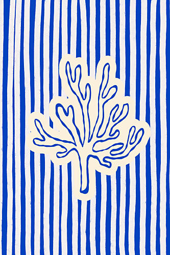 Blue Striped Coral Art Print by Treechild