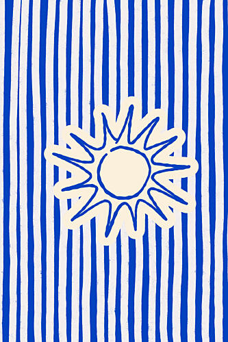 Sunny Blue Stripes Art Print
