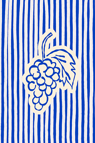 Blue Striped Grapes Art Print by Treechild