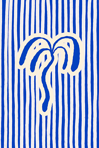 Blue Striped Palm Tree Art Print by Treechild