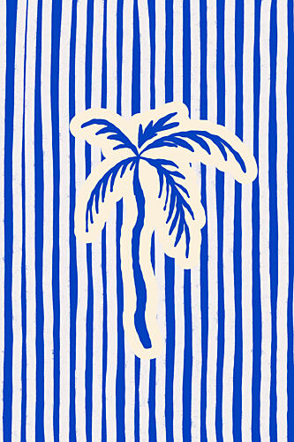 Tropical Palm Stripes Art Print