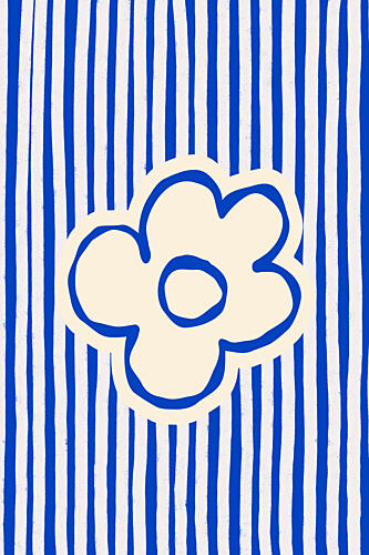 Graphic Flower Stripes Art Print by Treechild