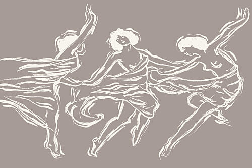 Flowing Fabric Dancers Vintage reproduction