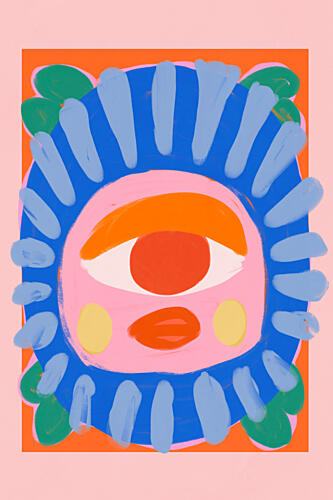 Playful Abstract Face Art Print