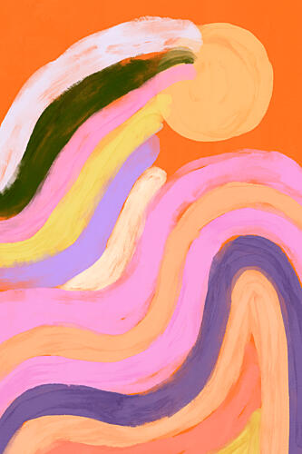 Sunny Abstract Waves Art Print