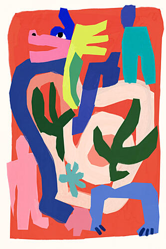 Colorful Abstract Figures Art Print by Treechild