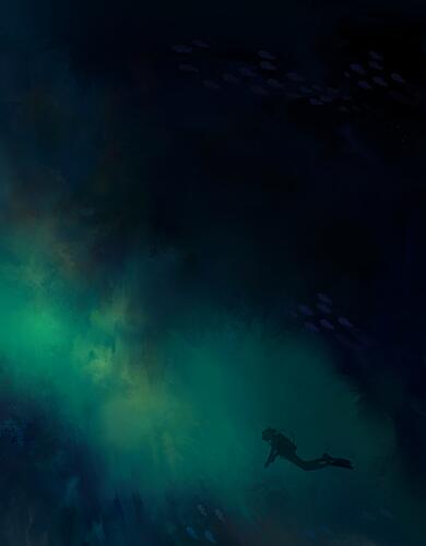 Deep Ocean Diver Océan reproduction