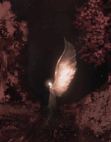 Ethereal Night Angel Art Print by Josie George