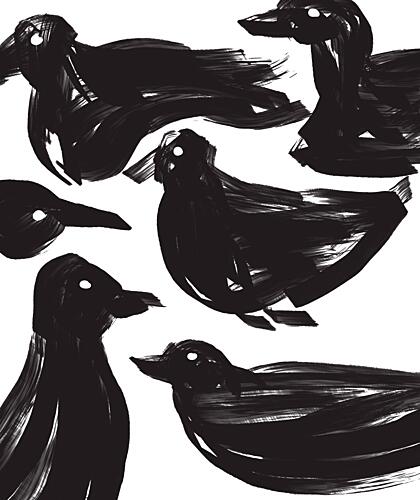 Abstract Black Birds Art Print by David George