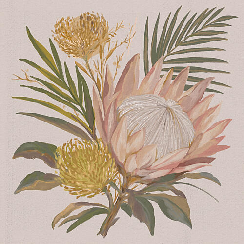 Blush Protea Bouquet Art Print by Josie George
