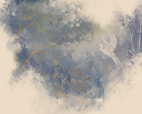 Ethereal Egret Flight Art Print by Josie George