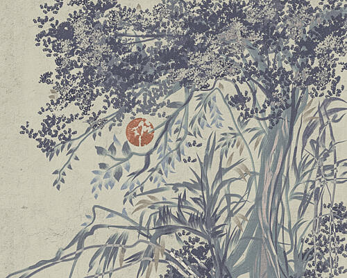 Blue Forest Moon Art Print