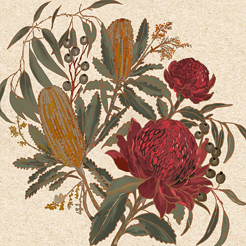 Australian Native Blooms Art Print by David George