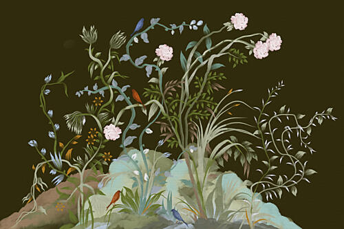 Vibrant Botanical Garden Art Print by Josie George