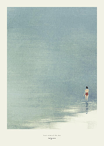 Woman in Tranquil Water Art Print by Longwayhome