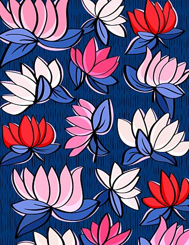Vibrant Lotus Blooms Art Print