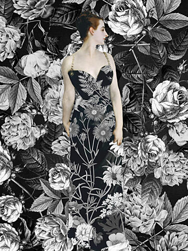 Black Floral Elegance Art Print by Marja van den Hurk