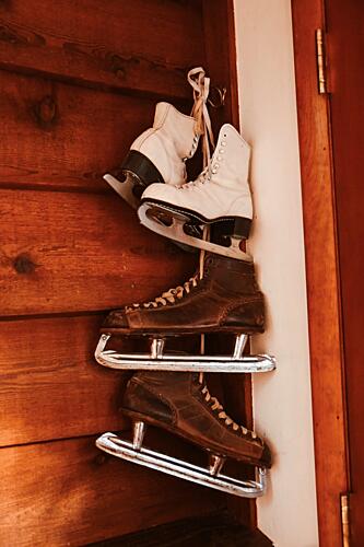 Rustic Ice Skates Display Art Print