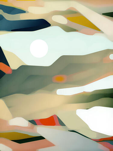 Abstract Sun Landscape Art Print by Angelo Cerantola