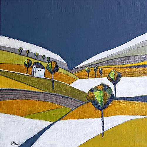 Geometric Winter Landscape Géométrique reproduction