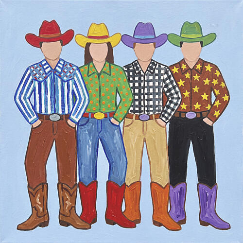 Four Colorful Cowboys Art Print