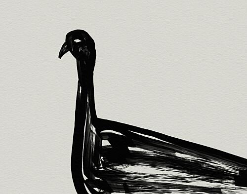 Abstract Crane Drawing Art Print by David George