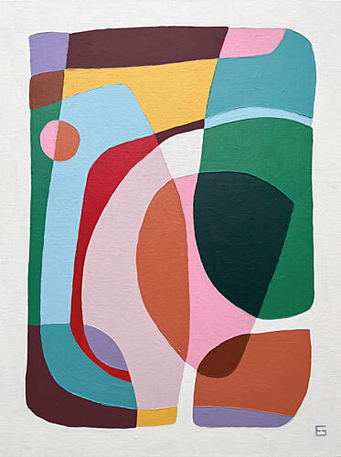 Vibrant Abstract Shapes Art Print by Ellen Greup
