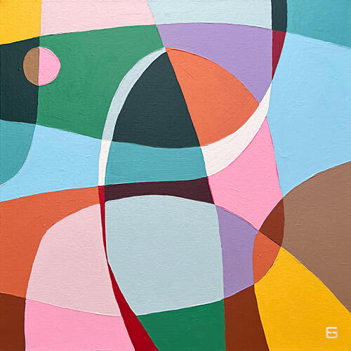 Vibrant Abstract Shapes Art Print by Ellen Greup