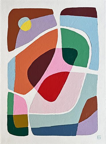 Colorful Abstract Shapes Art Print by Ellen Greup